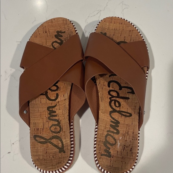 Sam Edelman Tan Cross Strap Sandals - Picture 5 of 10